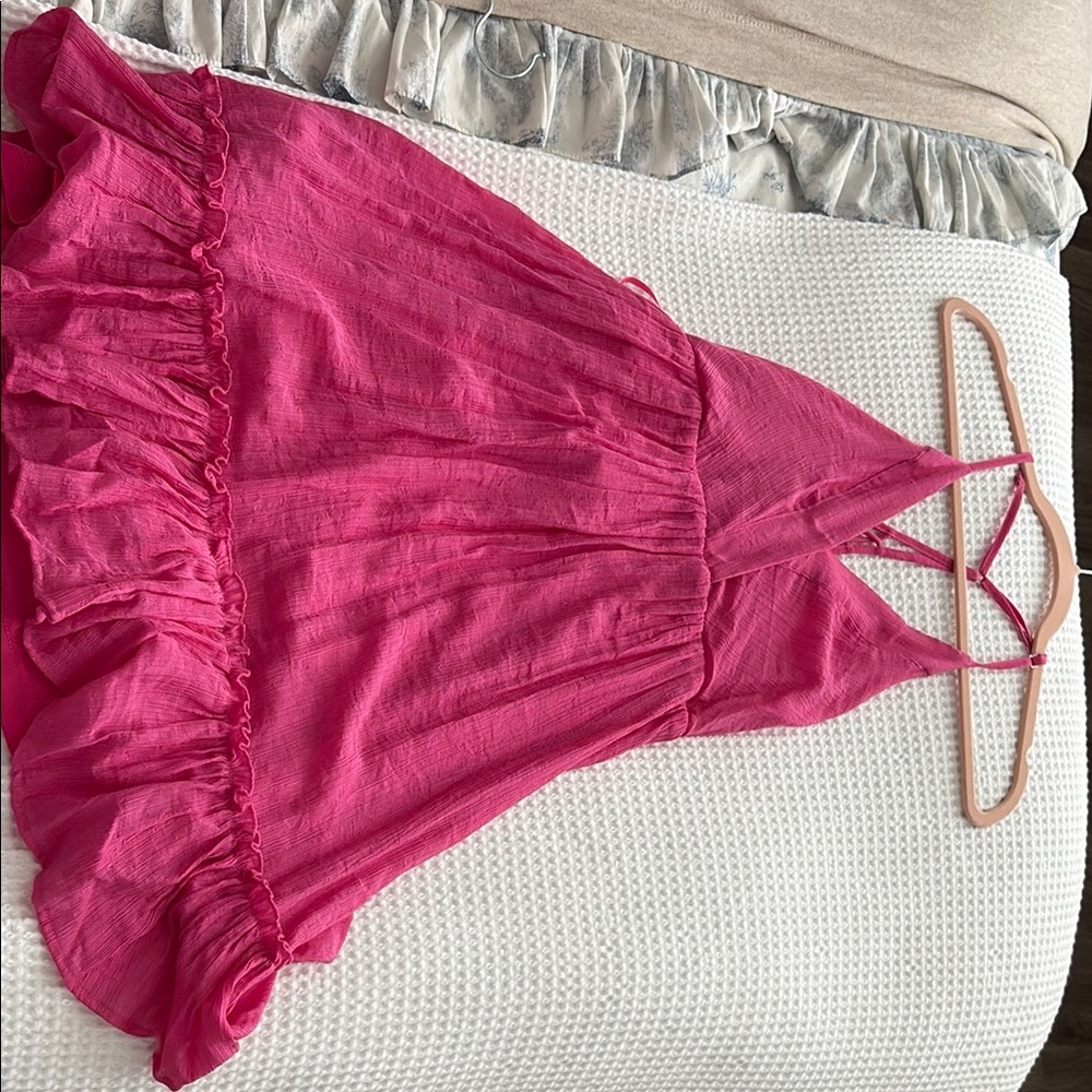 Elegant Pink Halter Dress